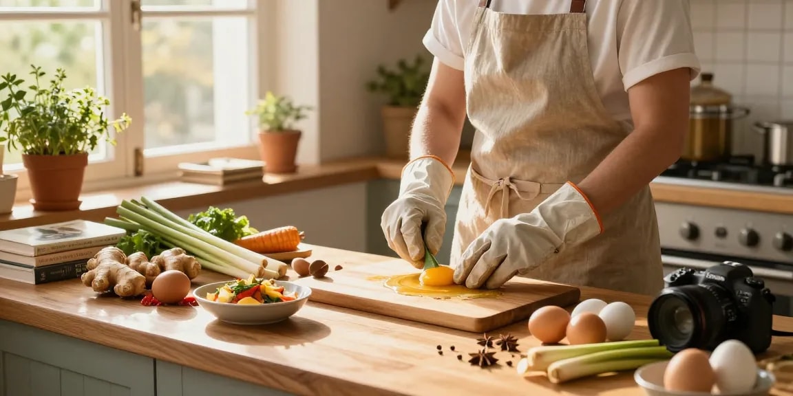 Engaging kitchen scene with healthy ingredients, emphasizing สล็อต and nutritious cooking.
