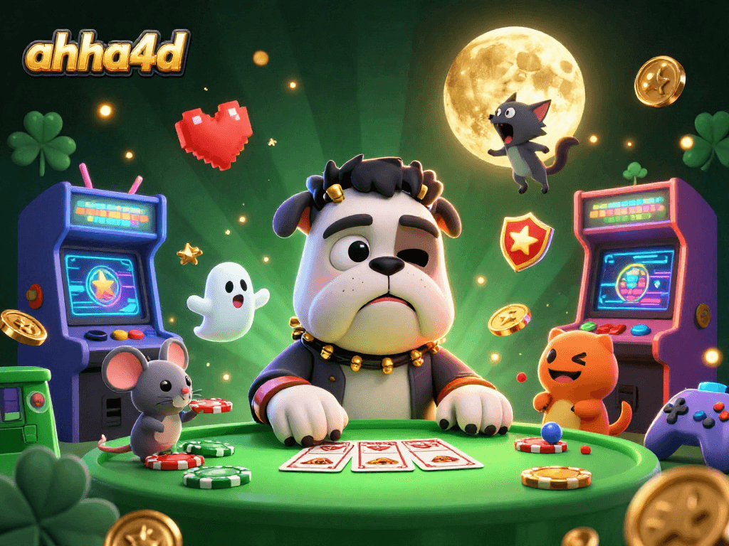 Permainan kartu yang diraih oleh ahha4d dalam suasana kasino yang menyenangkan dan spooky.