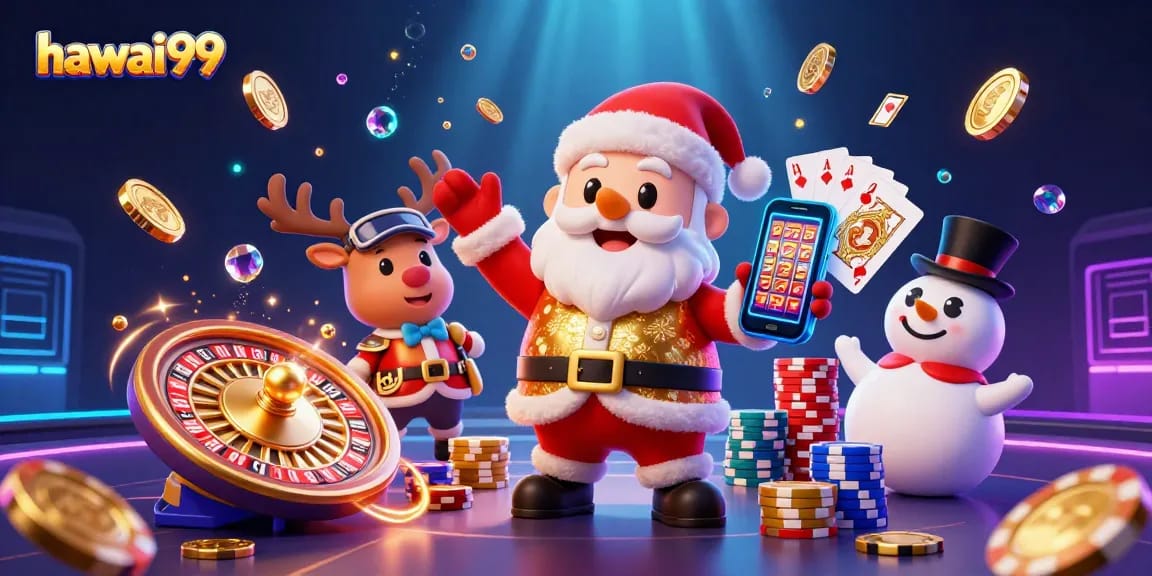 Hit jackpots with hawai99's festive casino characters in a vibrant 3D world.