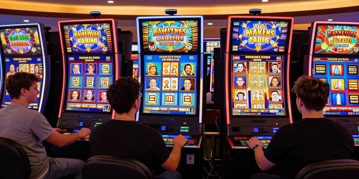 Slot online dengan pemain bersenang-senang dan grafik berwarna cerah, menggambarkan pengalaman bermain yang menyenangkan.