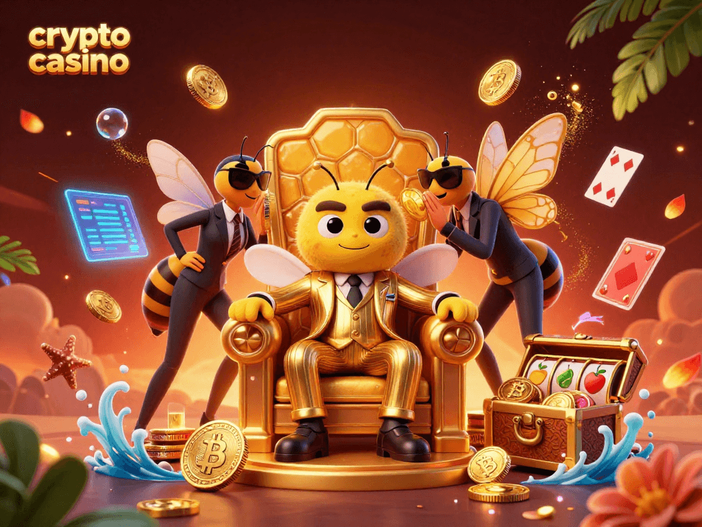 Engage in the thrilling world of crypto casino with vibrant characters and dynamic elements illustrating virtual gaming.
