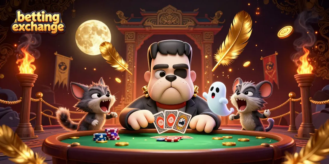 Engage in the betting exchange scene with a whimsical 3D cartoon illustration showcasing gambling elements.