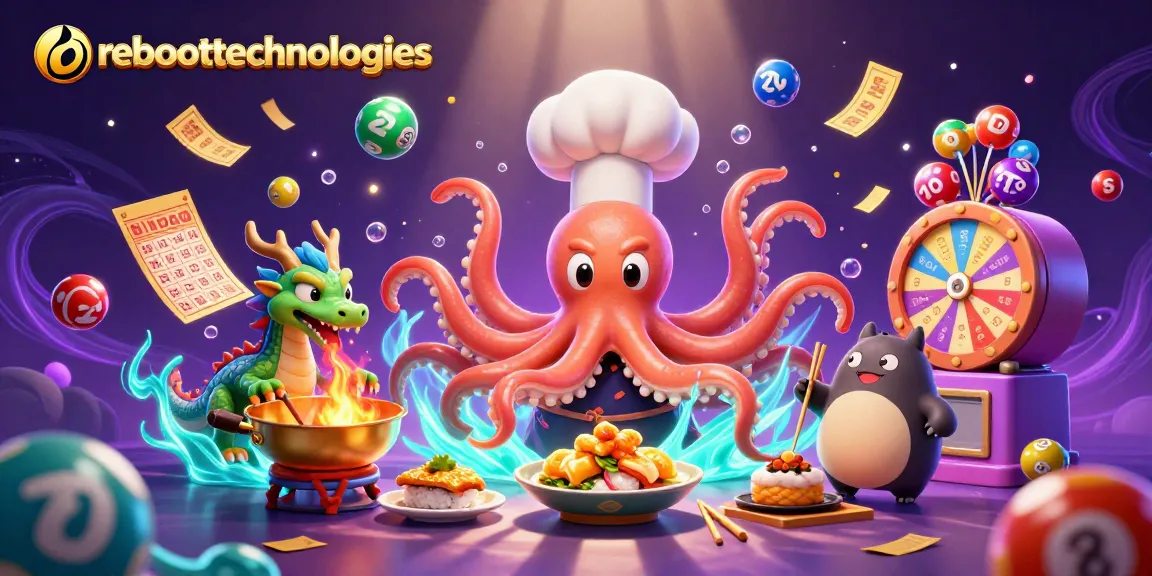 Experience the excitement of gaming with reboottechnologies in this vibrant lottery-themed 3D illustration.