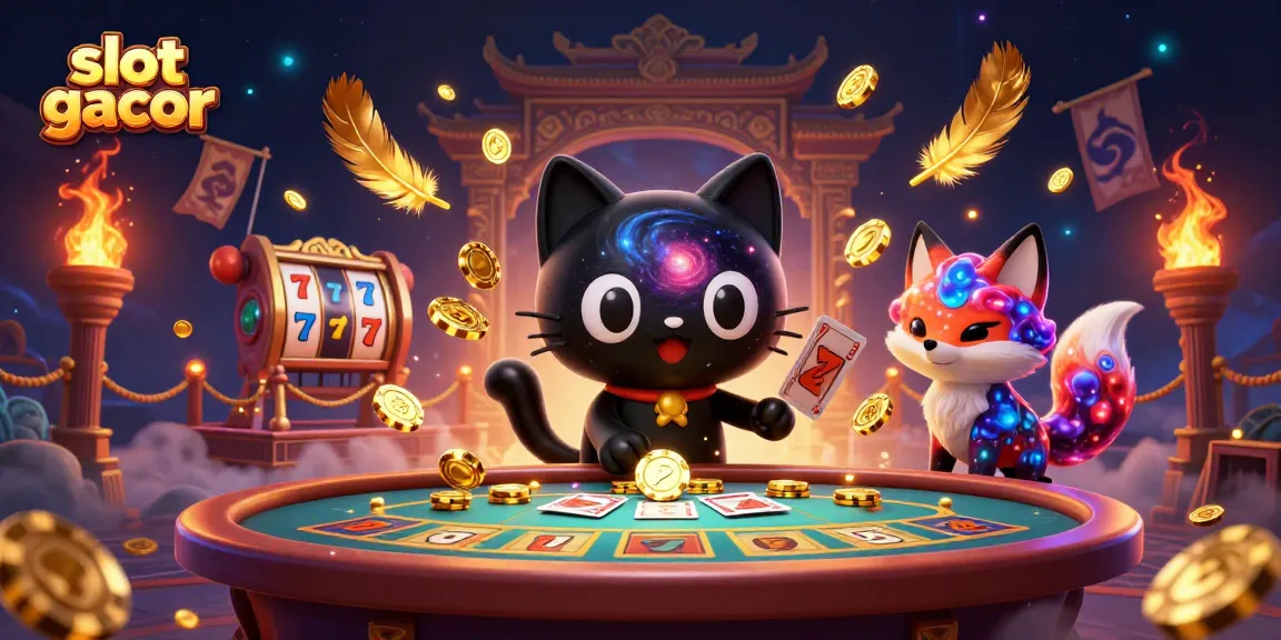 Engage in thrilling gameplay with slot gacor at a cosmic casino featuring vibrant characters and elements.