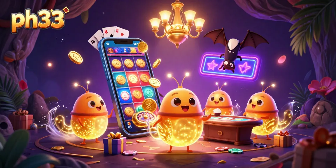 Engage with ph33's vibrant online casino experience filled with captivating slot games and illuminating glowworms.