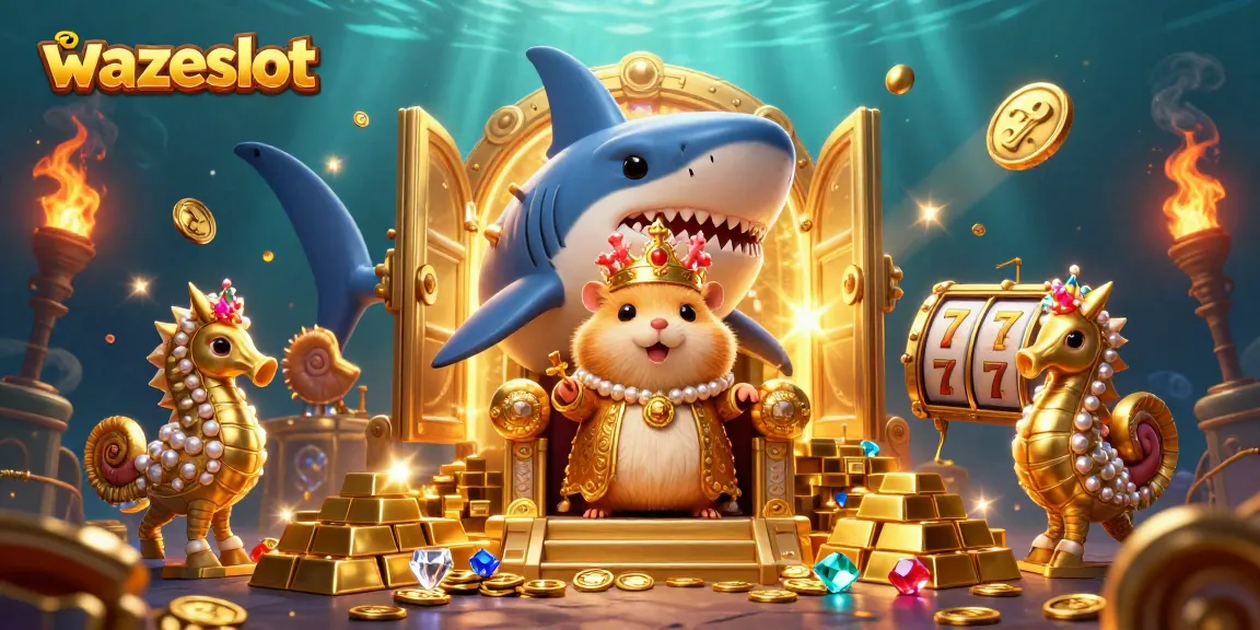 Play slots and win at Wazeslot with the golden hamster king and treasure vault.