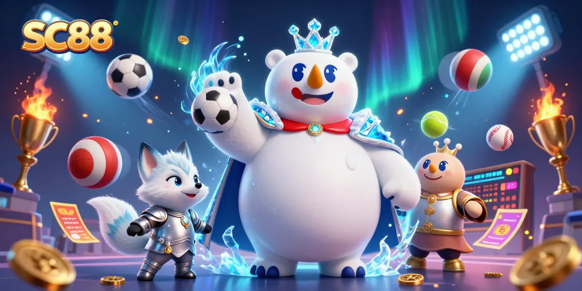 Engage in dynamic gameplay at SC88 with thrilling sports elements and cartoon characters in an exciting casino scene.