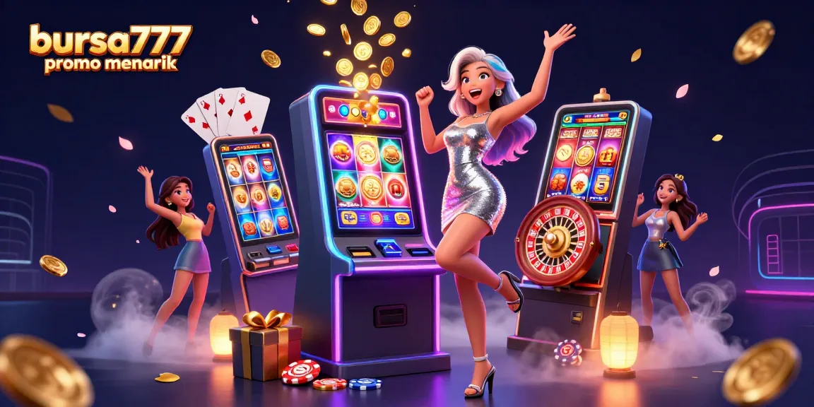 Bursting with excitement, this scene captures the thrill of bursa777 promo menarik, showcasing wins and jackpot celebrations.