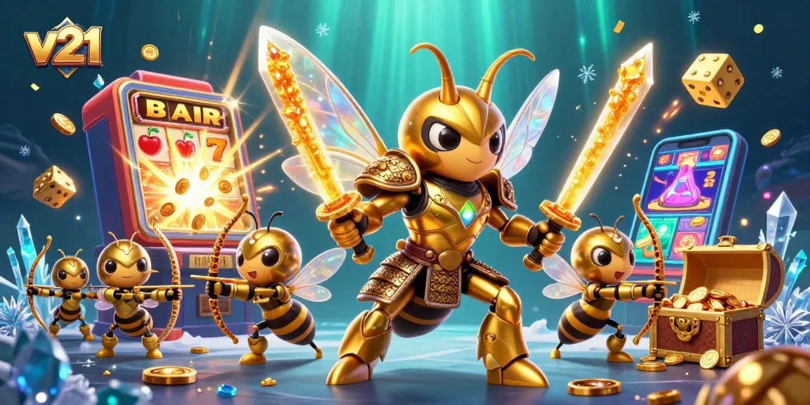 Mengakses situs v21 untuk jackpot slot dengan simbol keberuntungan dan mesin slot penuh koin.