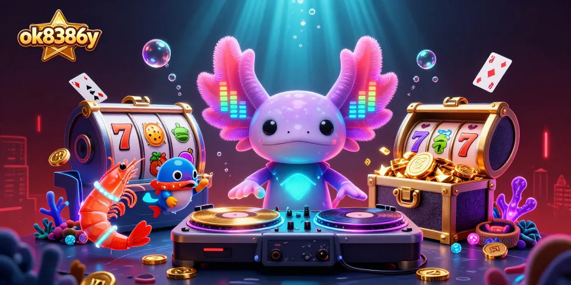 Spin the reels with ok8386y amidst vibrant underwater scenes filled with casino elements and treasures.