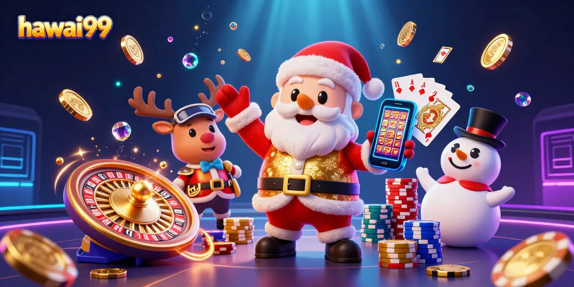 Hit jackpots with hawai99's festive casino characters in a vibrant 3D world.