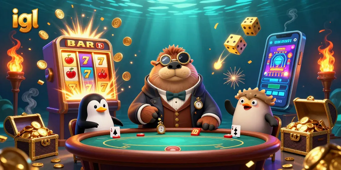 Play thrilling games at igl with a vibrant underwater casino scene featuring unique characters.