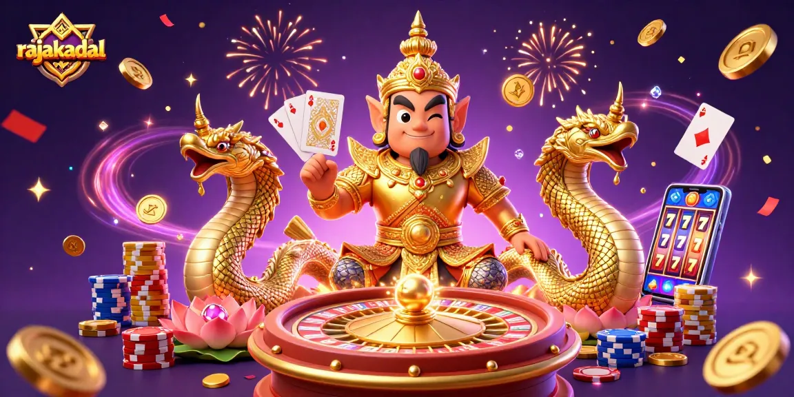 Menangkan hadiah menarik di rajakadal dengan penjagaan dewa Thai dan naga, dikelilingi komponen kasino yang glamor.