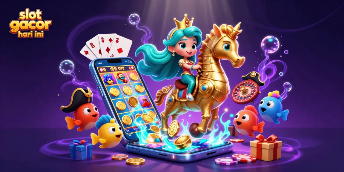Experience the thrill of slot gacor hari ini with a vibrant 3D scene featuring a mermaid and exciting casino elements.