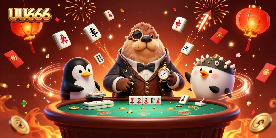 UU666 showcases whimsical underwater poker with a walrus, penguin dealer, and pufferfish player.
