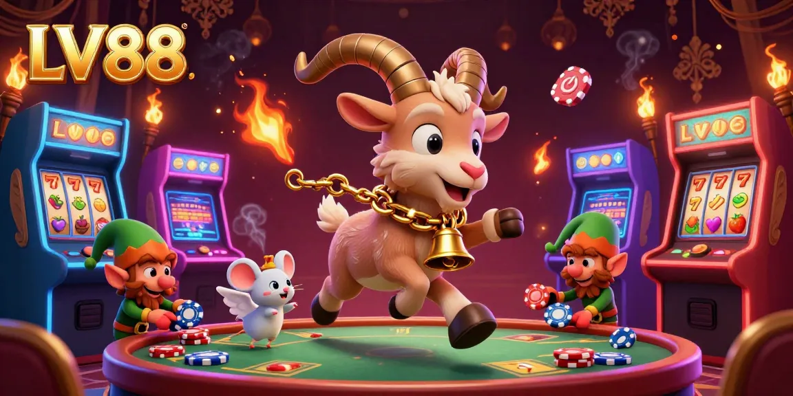 Experience the thrilling LV88 casino scene with vibrant 3D characters and colorful game elements.