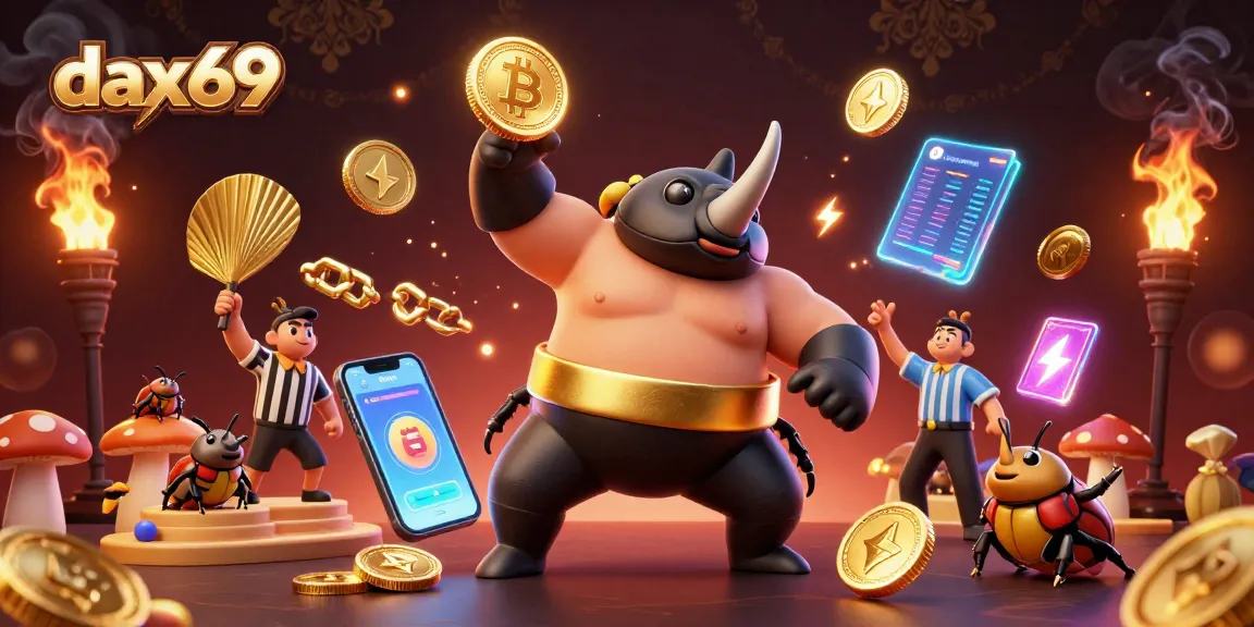 Dax69 menghadirkan kejuaraan sumo menyerukan slot dengan koin emas terbang.