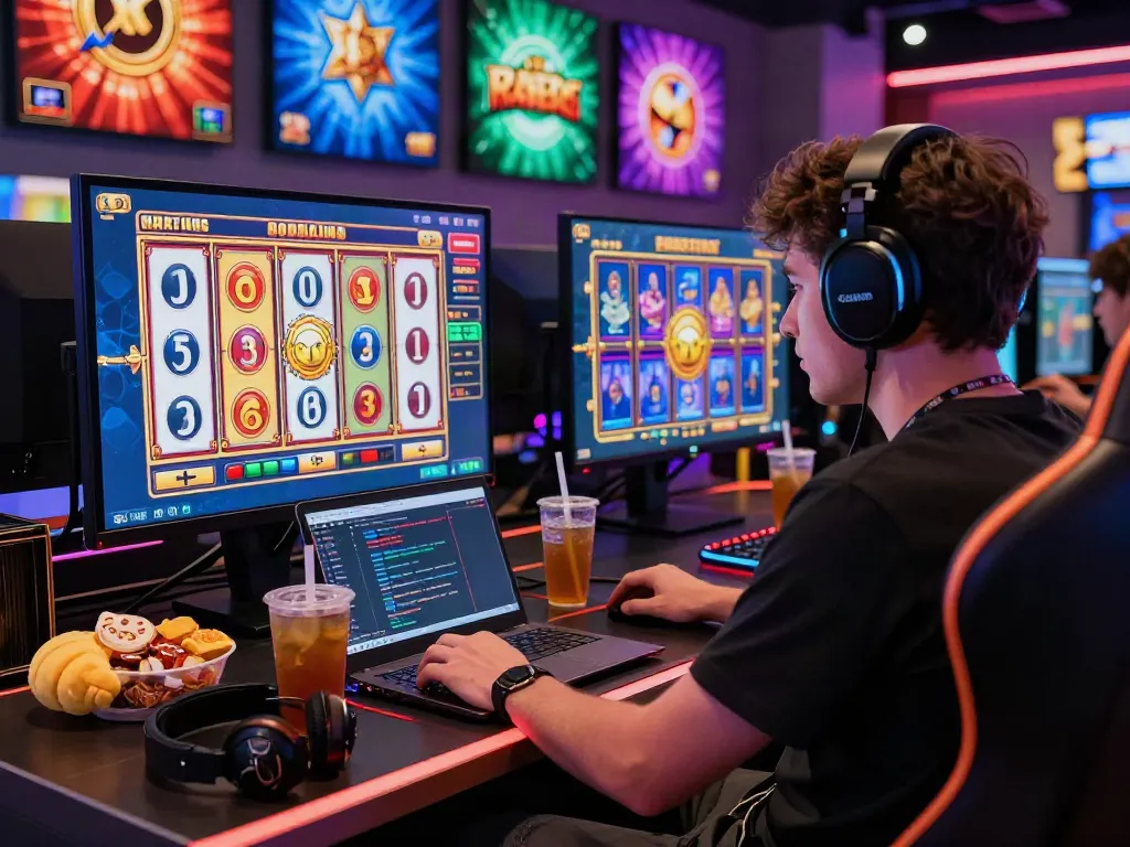 Player engaged in interactive online slot games showcasing vibrant graphics and immersive experience.
