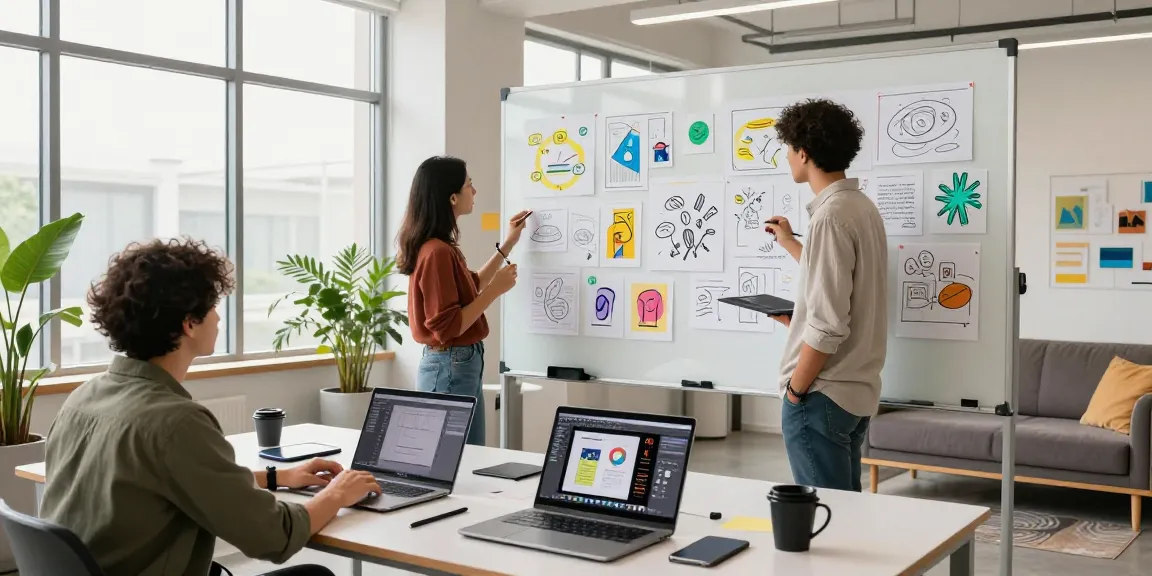 Creative digital art studio where professionals collaborate on ANTOHOKI design projects.