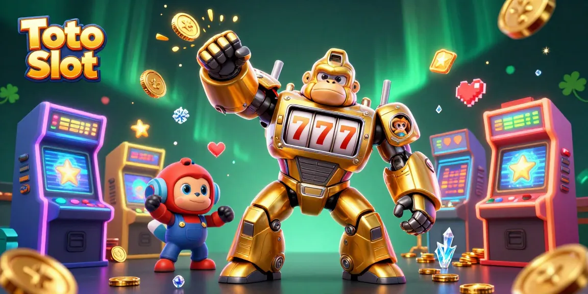 Toto Slot menawarkan pengalaman bermain dengan 3D kartun yang menonjolkan karakter gorila emas bermecha dari bagian mesin slot.