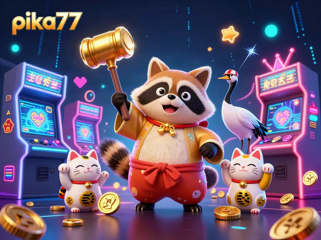 Play exciting games on pika77 with cheerful characters and vibrant casino elements.
