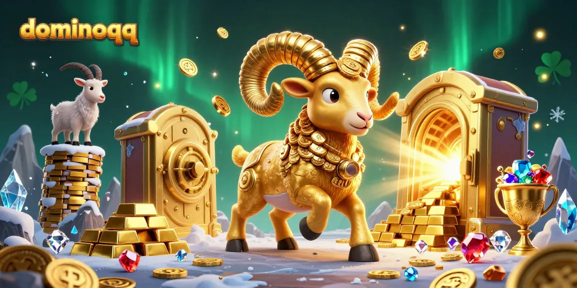 Engage in dynamic gameplay with dominoqq, featuring a vibrant 3D scene bursting with casino riches.