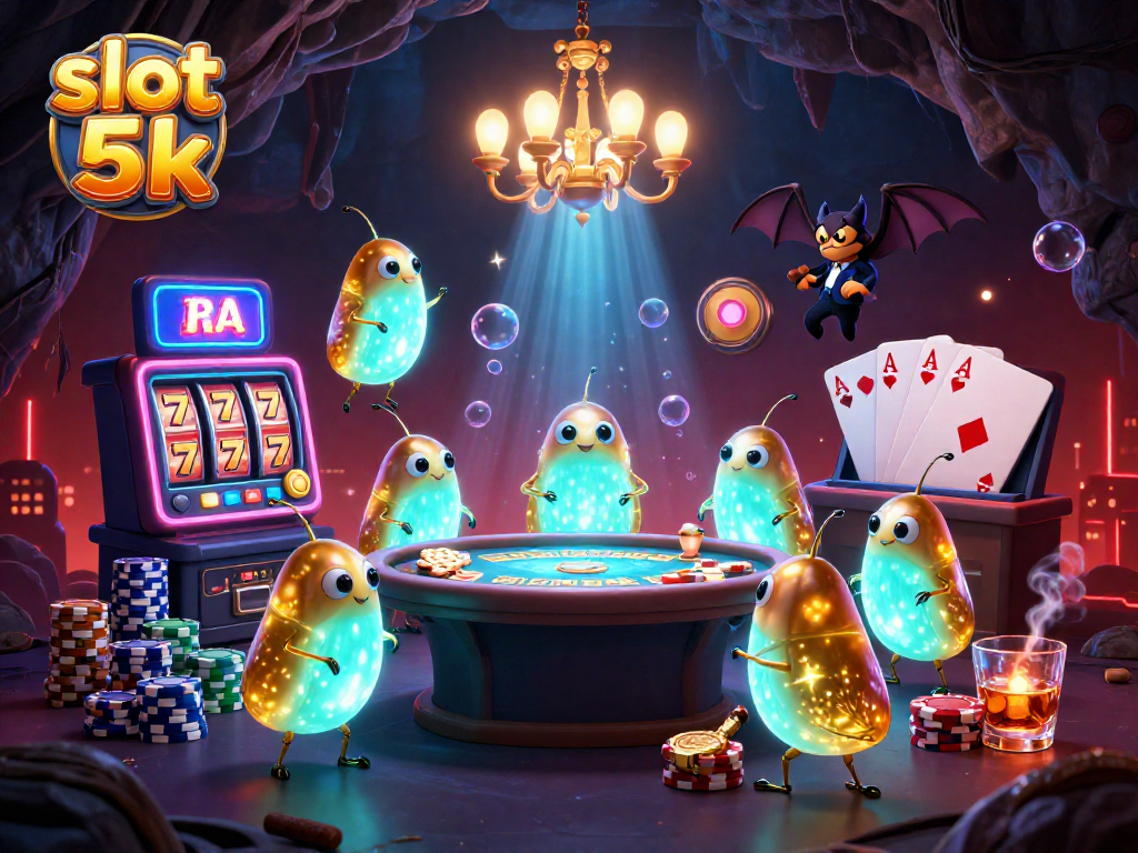 Slot 5k memberi pengalaman bermain seru dengan lampu glowworm di kasino gua.