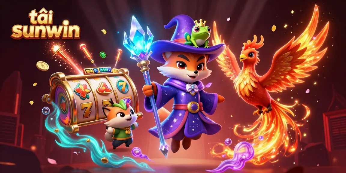 Spin and win with tải sunwin in this vibrant casino-themed illustration packed with engaging elements.