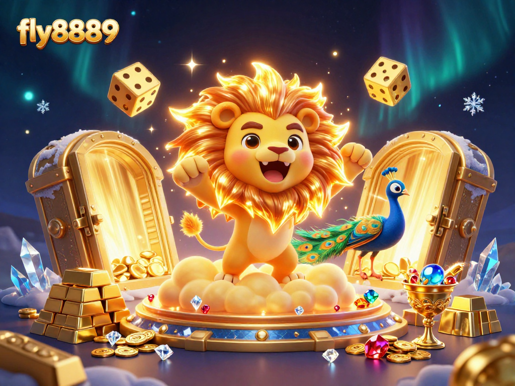 Experience thrilling gameplay and adventure with fly8889 in a vivid casino-themed illustration featuring incredible elements.