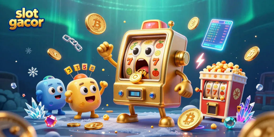 Experience slot gacor action as golden slot machines celebrate winnings in a vibrant casino scene.