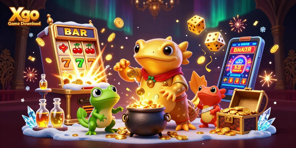 Xgo Game Download showcases an engaging scene with a golden salamander in a dynamic casino environment.