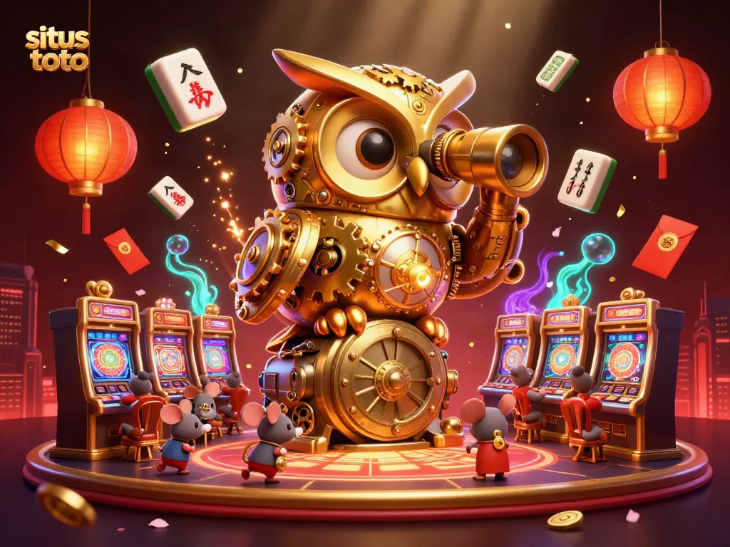 Gali kemenangan di situs toto dengan ilustrasi kasino penuh warna dan karakter menarik.