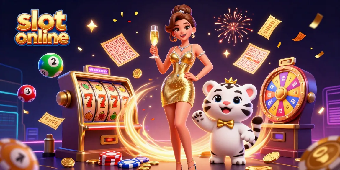 Win big with exciting slot online games and dynamic casino features in this vibrant 3D scene.