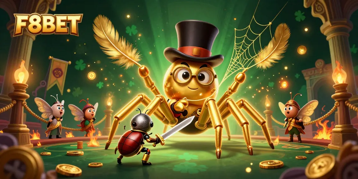 Engage with F8BET’s lively casino atmosphere, showcasing colorful characters and dynamic gaming action.