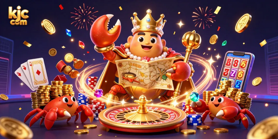 Experience thrilling wins at kjc com with vibrant casino action featuring a golden crab emperor and surprising game elements.