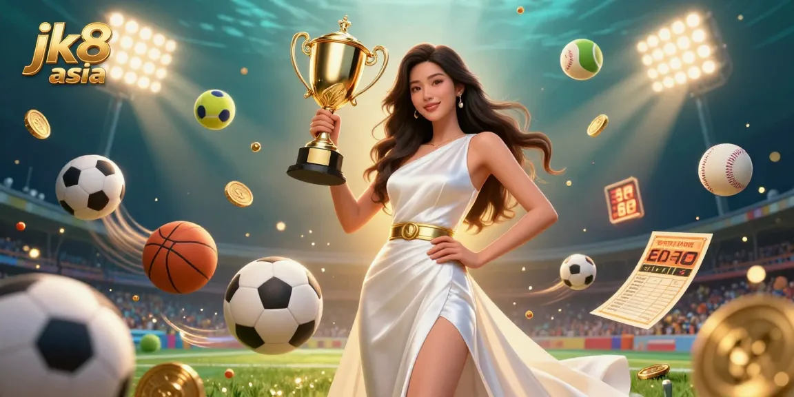 Win big with jk8 asia as a confident Asian woman celebrates victory, showcasing dynamic sports betting excitement.