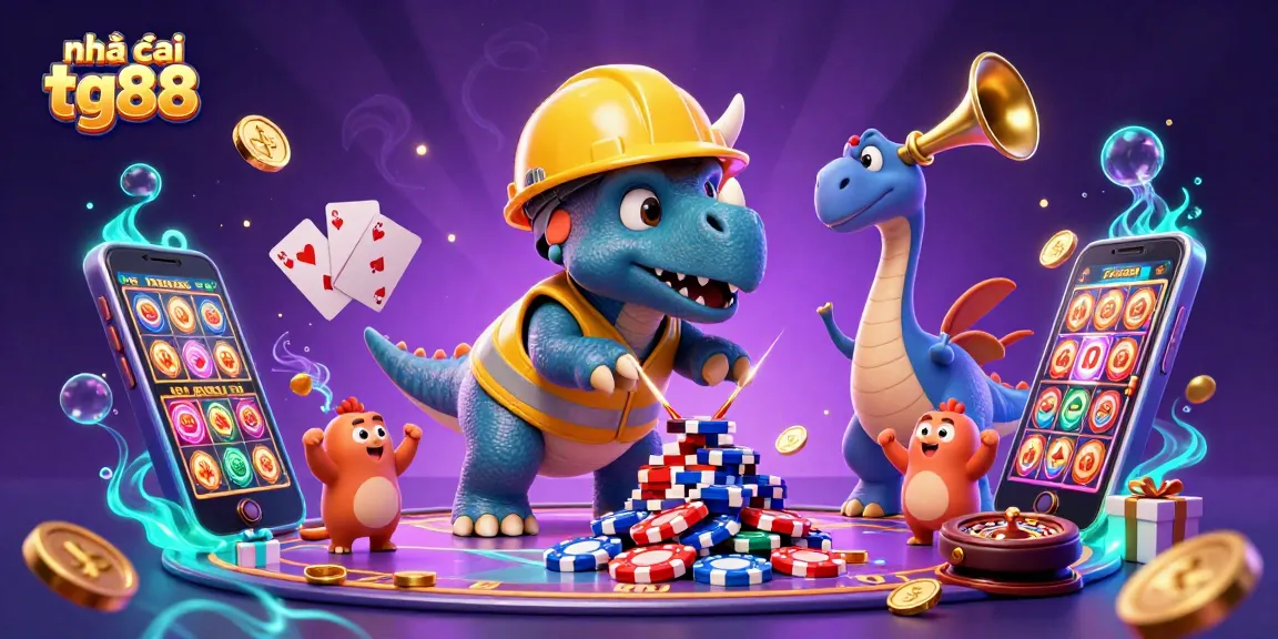 Experience thrilling gameplay at Nhà cái tg88 with abundant poker chip stacks and dynamic slot game elements.