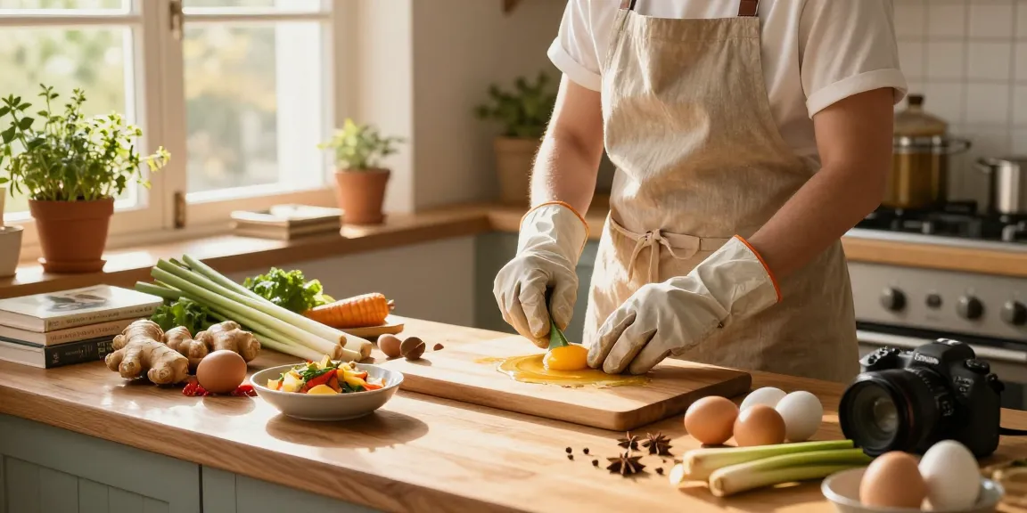 Engaging kitchen scene with healthy ingredients, emphasizing สล็อต and nutritious cooking.