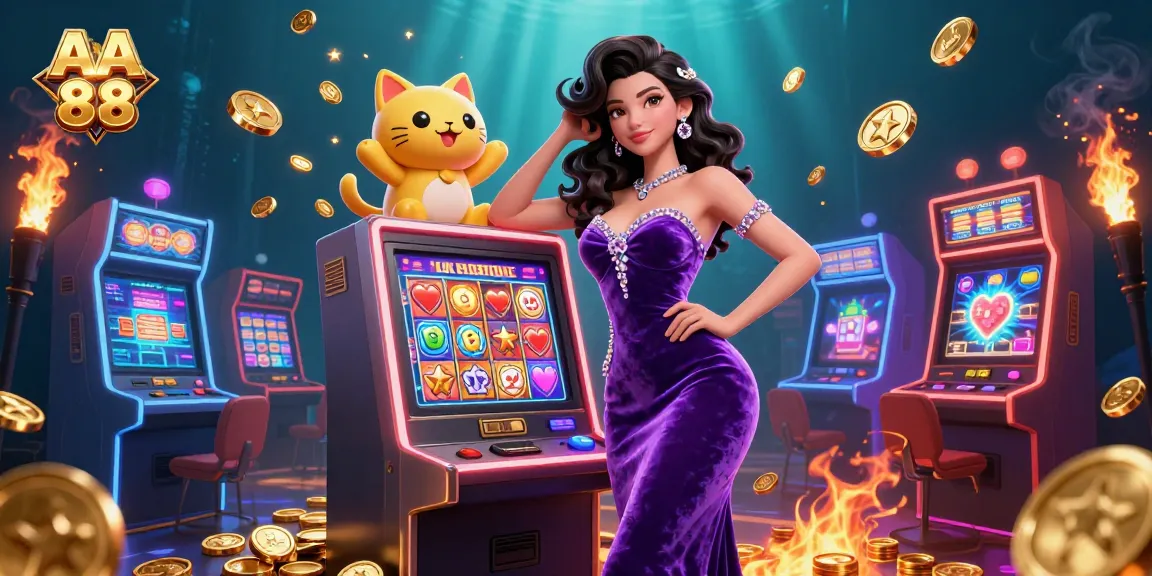 Engage in thrilling gameplay with AA 88 slot jackpot, vibrant 3D visuals, and dynamic elements.
