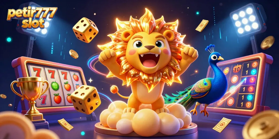 Experience the excitement of petir777 slot with vibrant characters amidst dynamic casino elements.