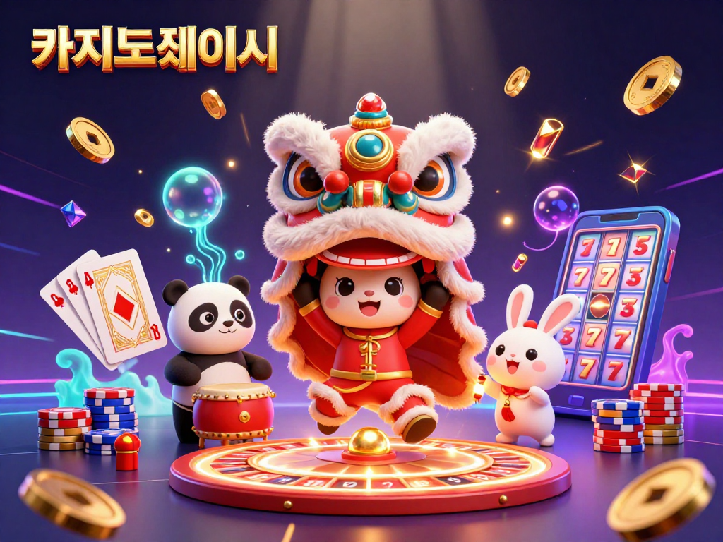 카지노사이트에서 행운을 만끽하며 금화를 쏟아내는 캐릭터들