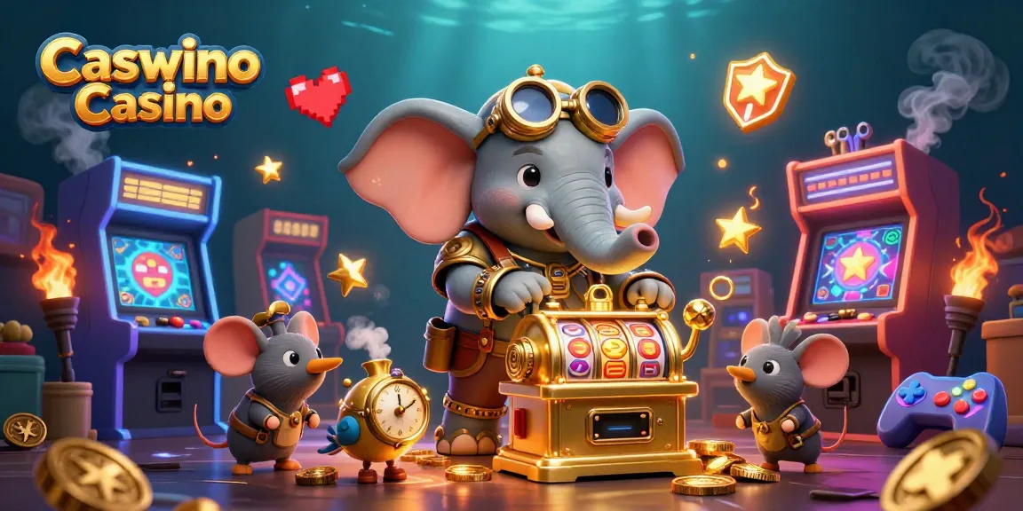 Experience the excitement at Caswino Casino with a vibrant steampunk-themed game illustration.