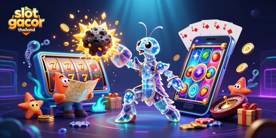 Experience thrilling jackpots at slot gacor thailand with vibrant spinning reels and gold coins exploding.