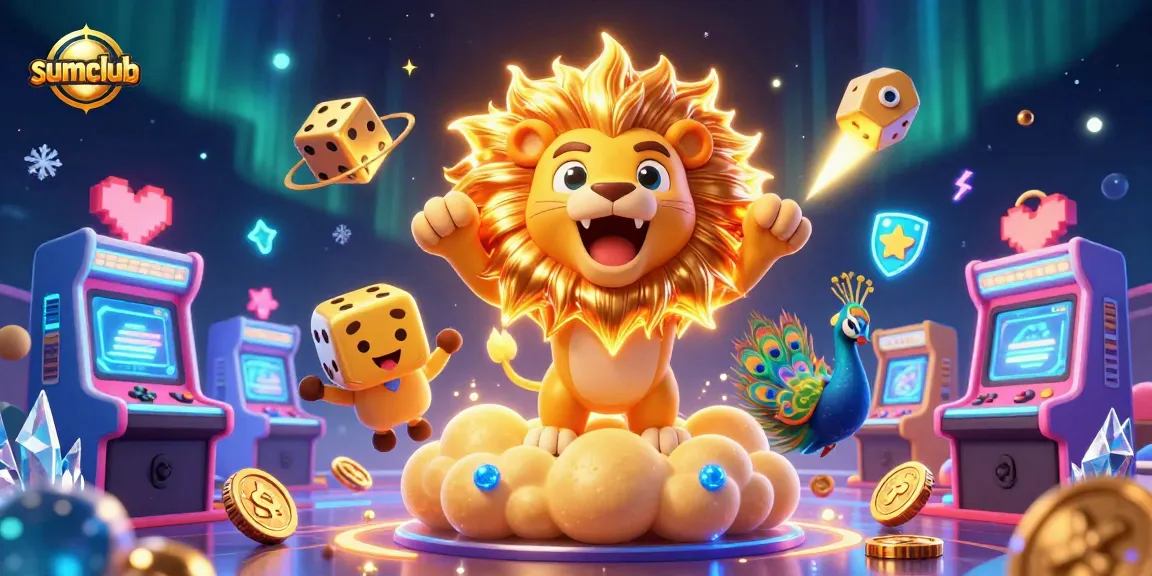 Join the excitement at sumclub with an ultra-detailed 3D casino scene showcasing joyful gaming and winning!