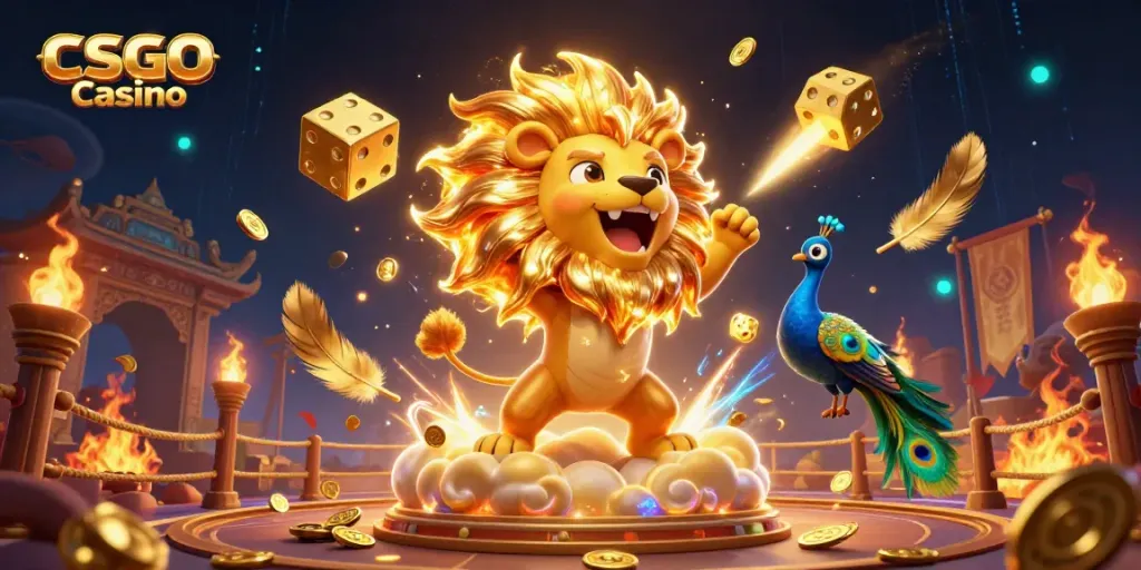 Engage in excitement at CSGO Casino with vibrant 3D characters and thrilling gaming elements.