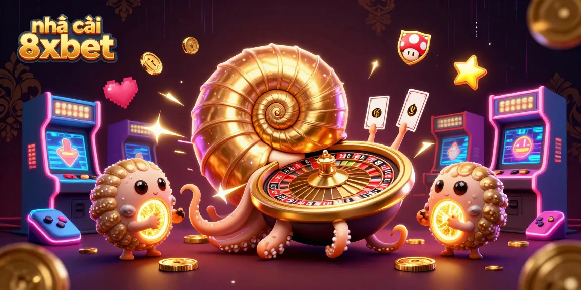 Experience thrilling wins at nhà cái 8xbet with an exciting 3D digital casino illustration featuring unique game elements.