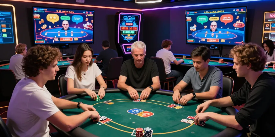 Engaging online poker players enjoying Daftar Dominobet gaming experience in a vibrant virtual setting.