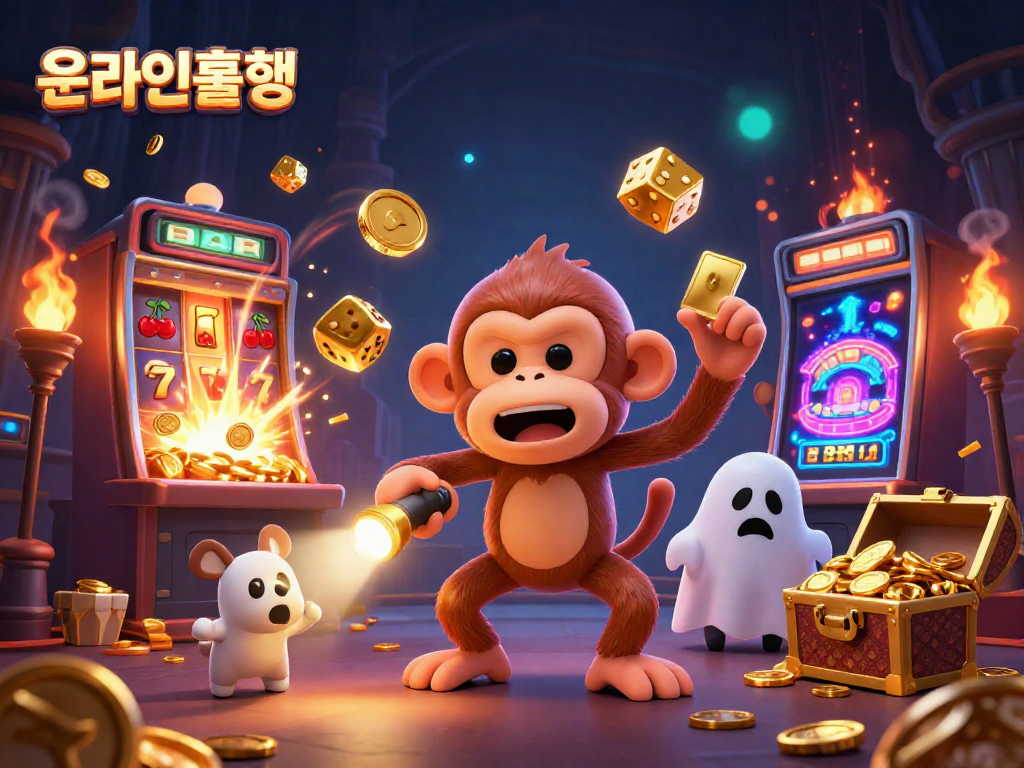 온라인홀덤에서의 다양한 게임 요소와 캐릭터들이 조화를 이루는 환상적인 장면을 보여줍니다.