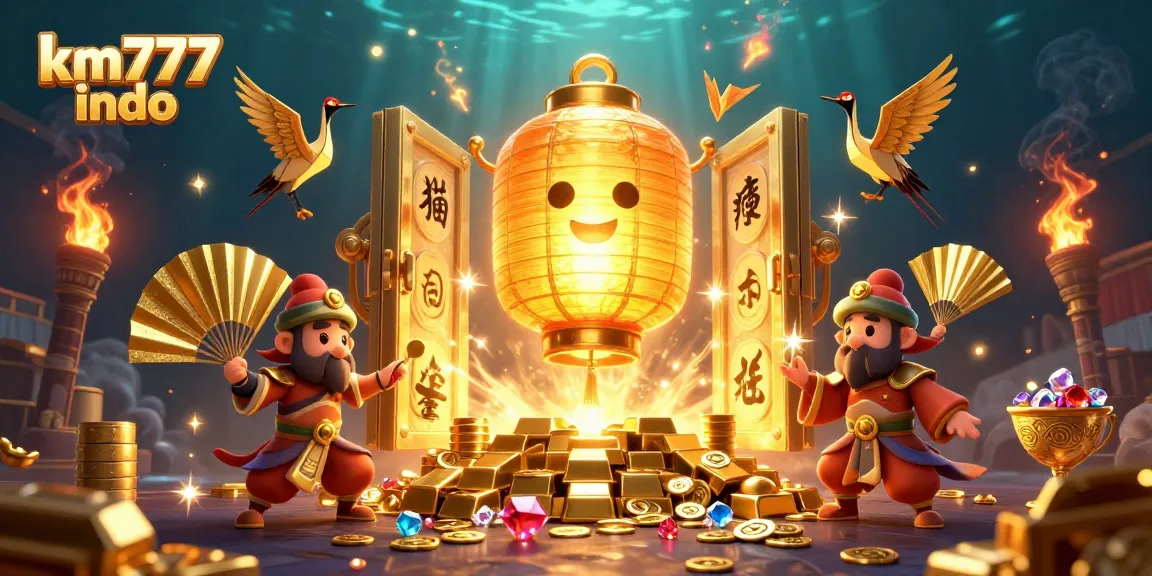 Engage with km777 indo at the vibrant casino scene featuring golden treasures and spirits.