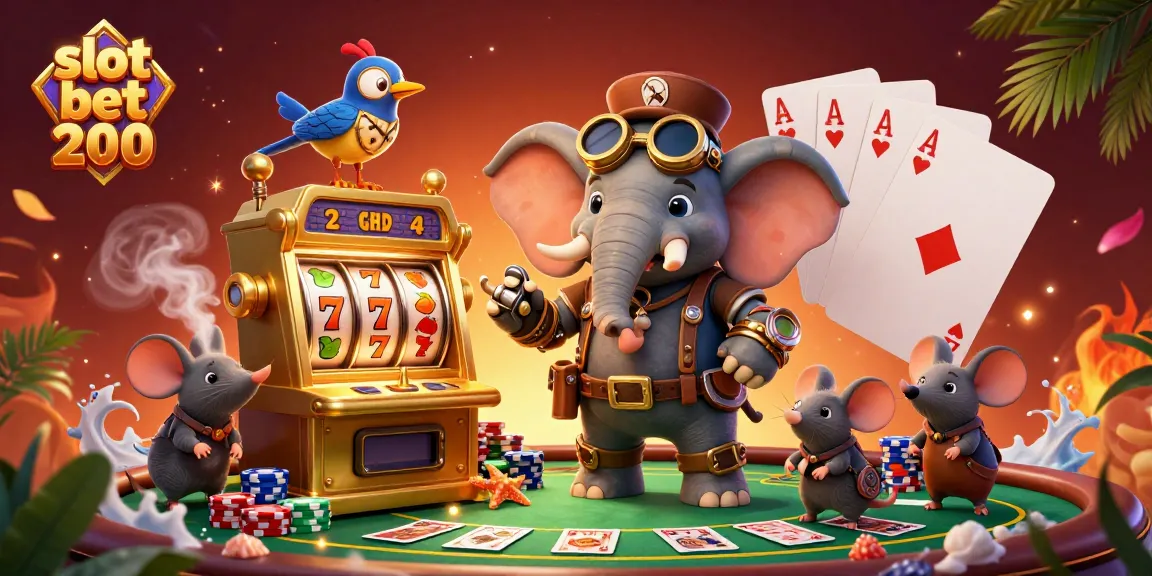 Engage with exciting slot bet 200 gameplay featuring steampunk elephant and dynamic casino elements.